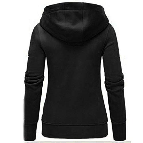Pull à capuche col roulé grande taille 44 vêtement hiver noir - 2
