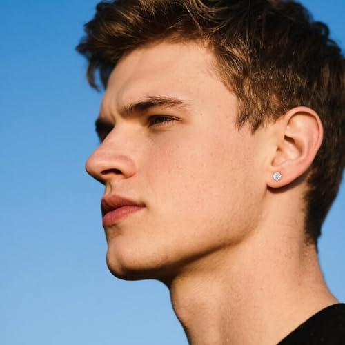 Limerencia Small G23 Titanium Earrings Screw Backs Double Sided White Cubic Zirconia Studs 20G Hypoallergenic Piercing Post Studs for Sensitive Ears2