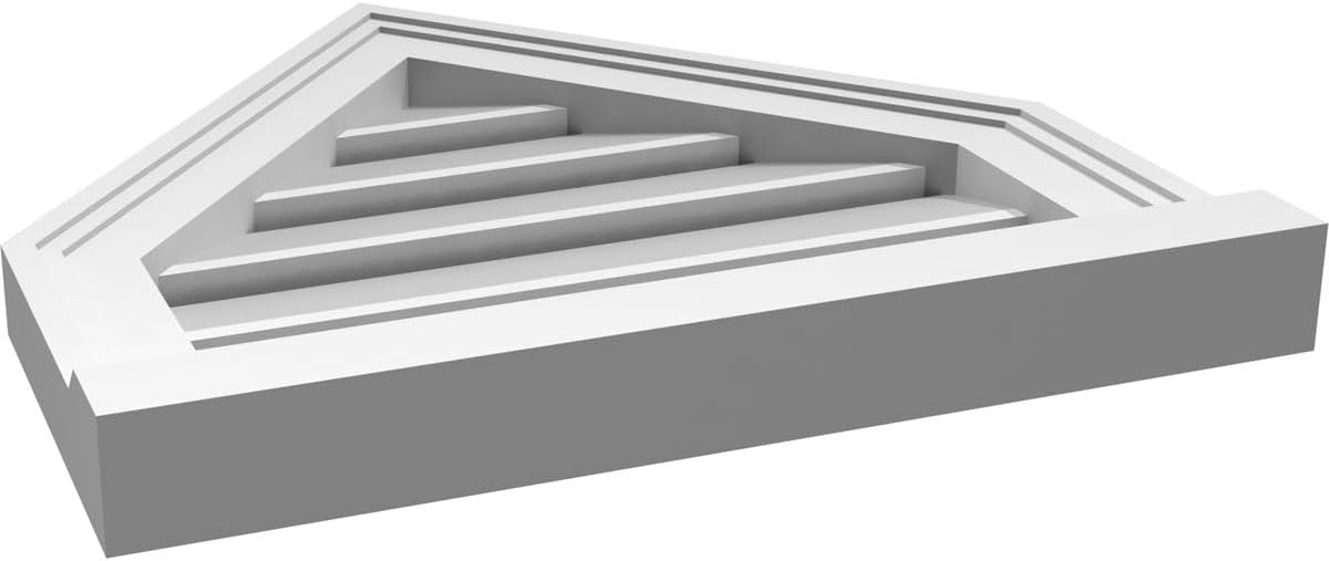 GVSPE18X1803SF-14 Peaked Top Brickmould Sill Frame, Primed Tan Signature Series Surface Mount Gable Vents, 18-in. W x 18-in. H, Unfinished