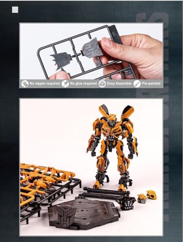 Mtlakemotor DS_08105 Transformers Bumblebee Camaro Figure Model Kit – Easy To Assemble 3D Articulated Action Figure Pre Painted Collectible Series Toys Hobby 08105 thumb #5