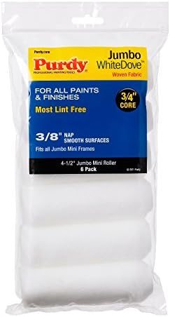 PURDY 140624612 6-Pack Mini Roller Replacements-4-1/2 Cover 3/8 inch, One Size, Multi