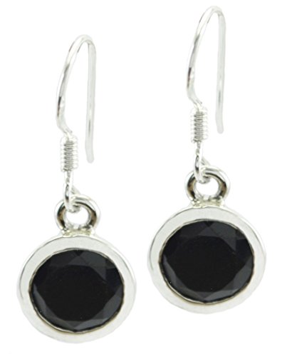 Boucle d'oreille argent 925 noir RIYO anti-allergie pour peaux sensibles