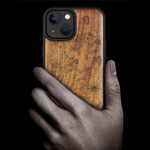 Coque compatible Magsafe 15 antichoc étui rigide en bois de noyer - 2