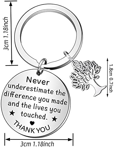 QMVMV Thank You Gift Keyring Appreciation Keychain for Volunteer Coach Mentor Employee Boss Coworker Leaving Going Away Keychain Gift for Social Worker Employee Teacher