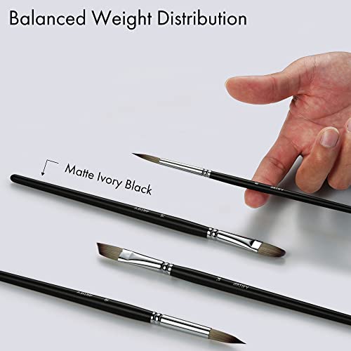 Artify 24 Pieces Paint Brush Set, Expert Series, Enhanced Synthetic Brush Set With Cloth Roll And Palette Knife For Acrylic, Oil, Watercolor And Gouache (Black) #TOP2