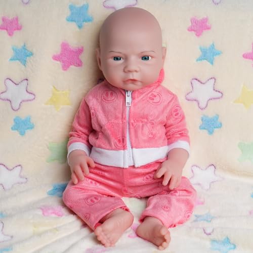 Image of AISITE Full Silicone Baby Girl - 18 Inch Platinum Silicone Realistic Reborn Baby Dolls Girl Eyes Opened, Christmas and Birthday Gifts for 3+
