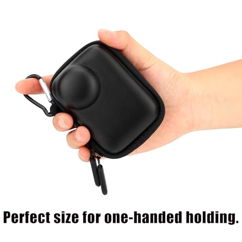 Mini bolsa para cámara con clip, cuero PU negro miniatura 4