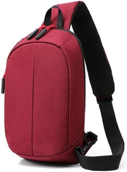 Unisex Messenger Bag Shoulder Bag, Travel Hiking Leisure Outdoor Walking Bike Cycling Backpack, Wine, One Size2