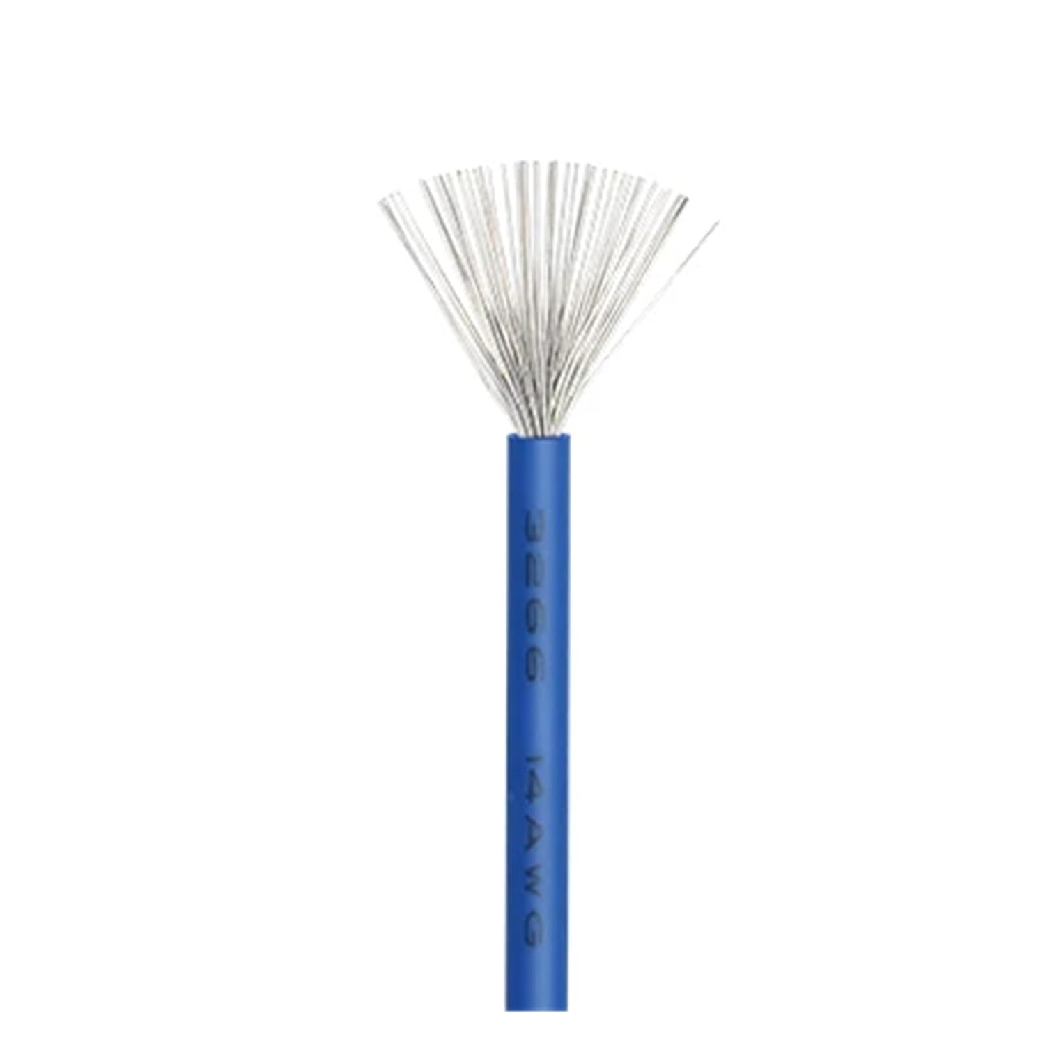 2~10m UL3266 PE Irradiated Wire 30 28 26 24 22 20 18 16 14 12AWG Tinned Copper Cable ﻿(Blue,2 Meters_14AWG)