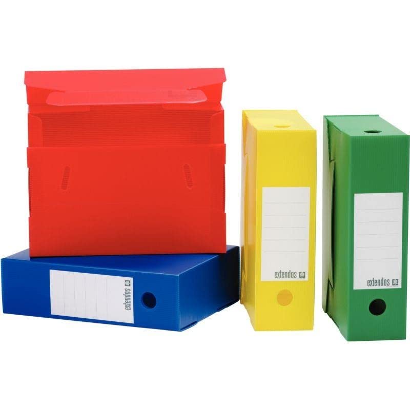 Officedepot Boîtes à Archives en Polypropylène Alvéolé, Format 34cm L x 25cm H, Dos de 10cm, Vert, Lot de 10