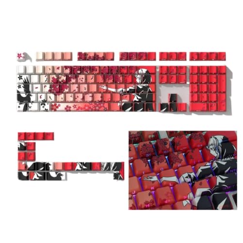 ���� PBT �L�[�L���b�v �t�H�b�N�X �f�U�C�� �z���C�g ���b�h �O���[ �O���f�[�V���� 61 87 98 104 108 ���J�j�J�� �L�[�{�[�h �L�[�L���b�v�ɓK��(Sakura Girl Red)