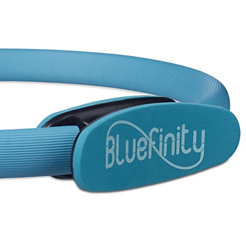 Foto von Relaxdays Bluefinity Pilates Ring, Doppelgriff, Gepolstert, D: 39 cm, Fiberglas, Schaumstoff, Yoga Circle, Widerstandsring, türkis, 5.5 x 37 x 39 cm