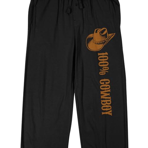 Bioworld 100% Cowboy Men's Black Sleep Pajama Pants2