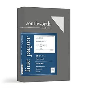 Southworth 914C Granite Specialty Paper Gray 24 lbs. 8-1/2 x 11 25% Cotton 500/Box