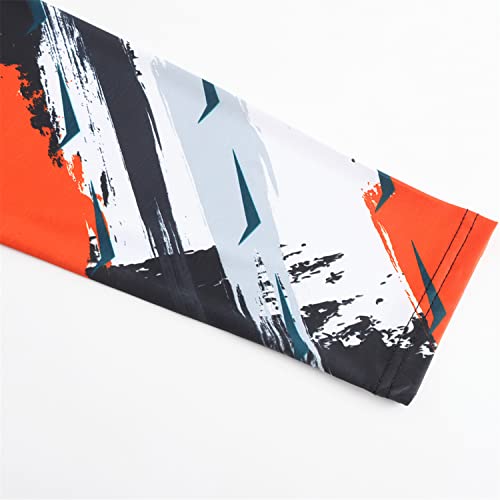 Kyku Mens Rash Guards Long Sleeve Upf 50 Swim Shirt Uv Sun Protection T Shirts Outdoor Fishing Surf White Orange 2Xl #TOP2