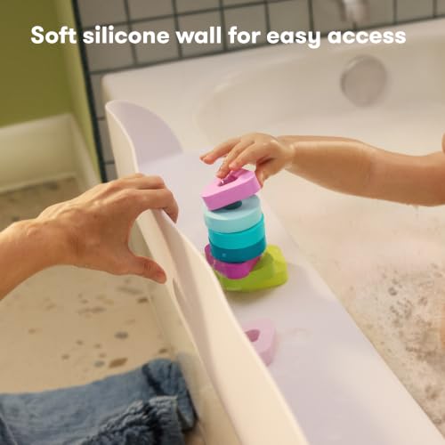 Image of Frida Baby Splash Bathtub Shelf Allows Kids to Splash with No Mess, Shelf Barrier Prevents Water from Escaping Out of the Tub, Extend & Use As Surface to Play On, Attaches to Tubs & Folds to Put Away