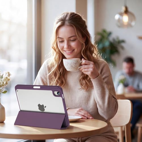 Image of ProCase Smart Case for iPad mini 7 A17 Pro 2024 /Mini 6 2021 8.3 inch -Purple | Slim iPad Mini 7th /6th Gen Case with Pencil Holder Hard Back Cover for iPad Mini 8.3 Inch 7th Gen /6th Gen