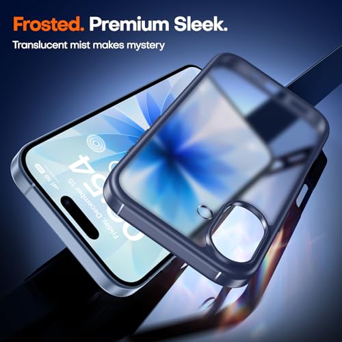Image of TAURI for iPhone 17 Case, with Screen Protector, Matte Blue | Full Camera Protection, Anti-Yellowing Military-Grade Protection Shockproof Slim Phone Case for iPhone 17