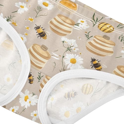 Wusikd Beehives Honey Girls' Underwear Cotton Daisy Girls Briefs Soft Toddler Underwear 2T4