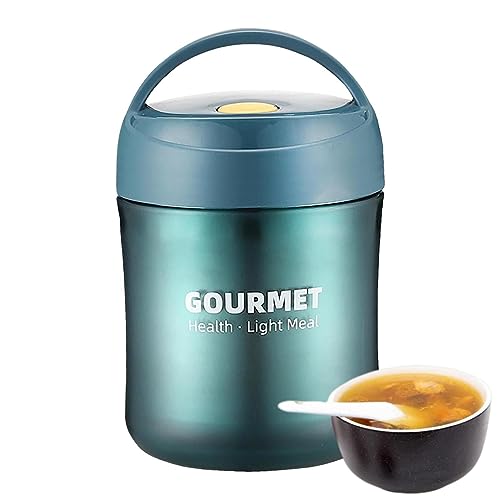 AALLYN Pot Alimentaire pour Plats Chauds | Contenants à déjeuner isothermes compacts et étanches de 500 ML avec Couvercle à poignée - Récipients sous Vide pour Aliments Chauds ou froids, soupes