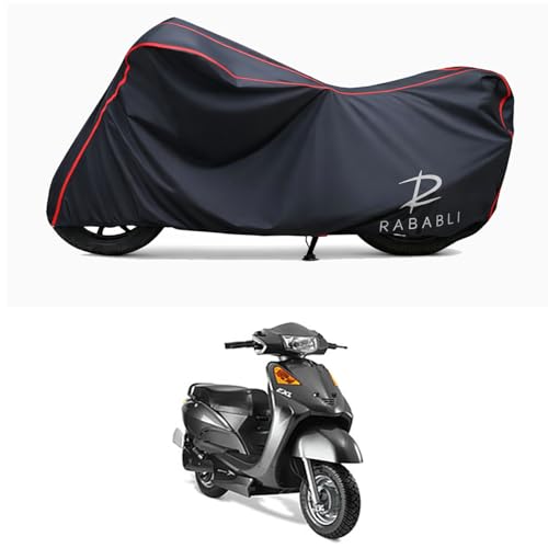 Image of Waterproof Bike Body Cover Compatible for | Indus Yo EXL STD | Taffeta Fabric, Red Piping Design, Bottom Elastic Fit | Dustproof, Sun UV & Rain Protection for All Bikes