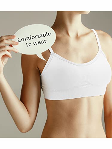 Geyoga 4 Pieces Neck Bralettes Wireless Cami Bra Tank Top Sports Bra for Women Girls2