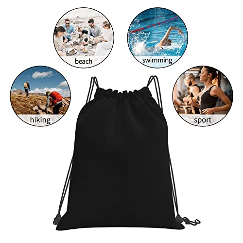 Custom Black Draw String Back Bag With Image Personalized Printing Drawstring Backpack Add Your Own Logo Name Text For Sport Gym Bag - Image 7
