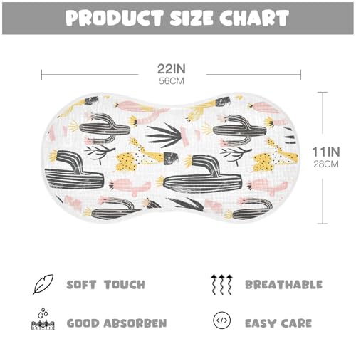 Cactus Cotton Burp Cloths Good Absorbent Baby spit up Cloth for boy and Girl Set of 2, 22x11in4