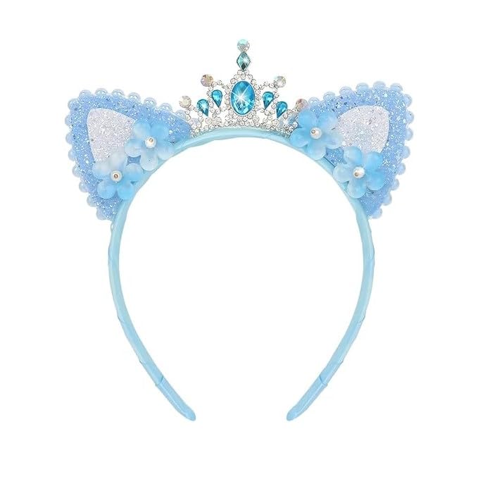 Casoty Blue Cat Headband Party Decorations Cat Ears Headband Party Supplies Hair Accessories for Birthday