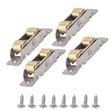 CFTGIW 4 Set Rulli per Porta Scorrevole del Patio Sostituzione Rullo per Porta Scorrevole 88 Tipo BEA per Casa e Ufficio Doppia Ruota Piatta in Rame della Tua Casa o Ufficio Doppia