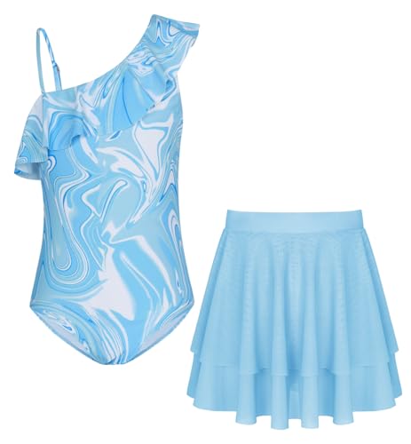 Image of GRACE KARIN Girls One Piece Swimsuits with Mesh Skirt Bathing Suit Swimwear 6-14Y