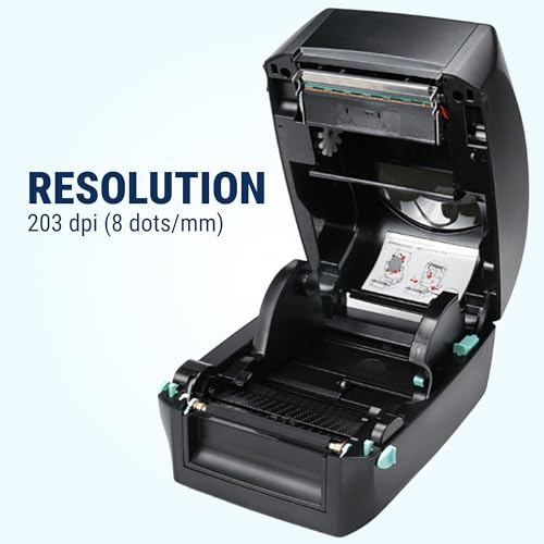 Image of McAuley Labels GoDEX RT700i+ 4 inch Thermal Transfer Label Printer - 203 DPI Barcode Printer with Color Display - Fast, Reliable Output