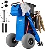 VEVOR Carro de Playa con Ruedas Grandes para Arena, Capacidad de Carga de 165 lbs, Carro de Playa Plegable de Servicio Pesado con Ruedas de Globos de 12", Bolsa Térmica Aislada, Soporte para Sombrilla, Sostiene 4 Sillas para Camping y Pesca 2