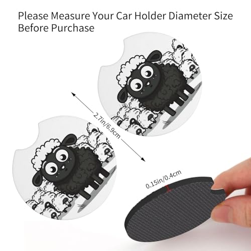 Portavasos para carro negro 2 unidades antideslizante miniatura 2