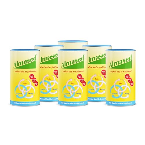 Almased mit Mandel-Vanille Geschmack – 6x 500g - Mahlzeitersatz zur Gewichtsreduktion – Vorratspack – vegetarisch und glutenfrei – 60 Portionen