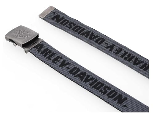Harley-Davidson Men's H-D Text Bar & Shield Logo Cotton Web Belt, Gray3