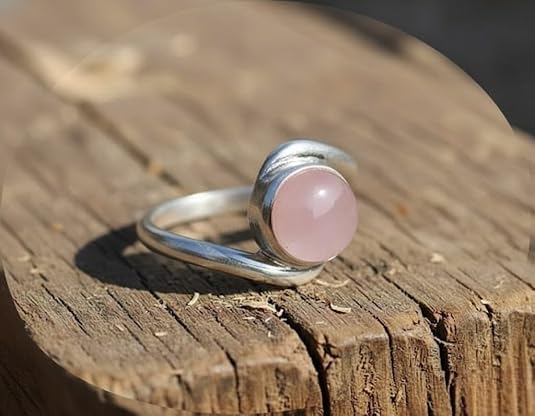 Image of 55Carat Choose Your Color Natural Gemstone Silver Statement Rings for Gift Corssover Style Size 5 to 12