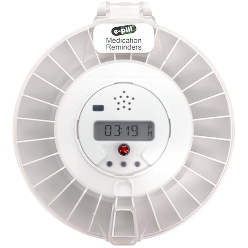 Pilulier automatique avec 24 alarmes quotidiennes programmables et couvercle verrouillable