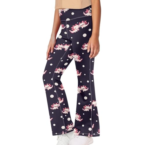 Salamander Girls Crossover Flare Leggings Kids High Waist Cross Bell Bottoms Bootcut Lounge Active Yoga Pants 5-14 Years