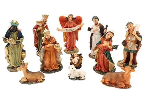 ELLUG Mini Krippenfiguren Set 11-teilig Höhe bis 7cm Weihnachtskrippe Figuren Krippenzubehör Weihnachtsdeko ELLUG Mini Krippenfiguren Set 11-teilig Höhe bis 7cm Weihnachtskrippe Figuren Krippenzubehör Weihnachtsdeko