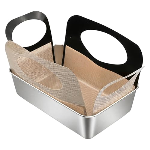 Nivofu Molde para Pan Rectangular de Acero Inoxidable 304 con Tapete de Silicona, 21x12.7x5 cm - Molde Bizcocho Pequeño para Horno y Freidora de Aire, Saludable y Apto para Lavavajillas (1 Unidad)