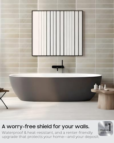 DKP 20 Sheets Thicker Design Premium Peel and Stick Wall Panels and Backsplash, Peel and Stick Ceiling Tiles Sheets for Kitchen, Bathroom, Fireplace, and Ceiling (Beige Gray-20) - Thumbnail 5