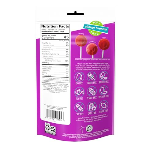 YumEarth Organic Vitamin-C Pops, 14 count, Allergy Friendly, Gluten Free, Non-GMO, Vegan, No Artificial Flavors or Dyes