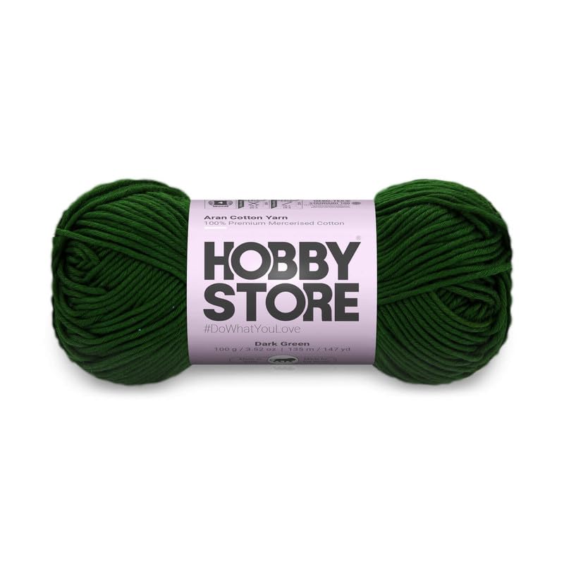 Image of Cotton - Aran Yarn - 100% Mercerised Cotton Aran Yarn for Crochet & Knitting Durable Home Decor (1 ball /100 g) - 415 Dark Green | Magic Needles