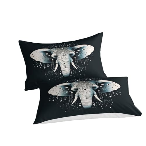 Parure de lit éléphant 3D avec housse de couette 260x220 cm et taies - 3