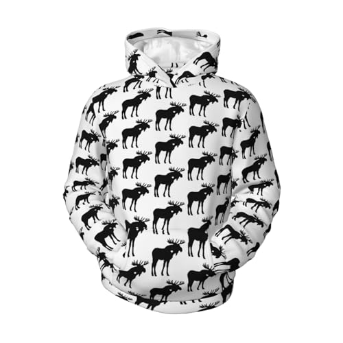 Moose Boy, Girls Sports Shirt Youth Pullover Fashion Hooded Sweatshirt4