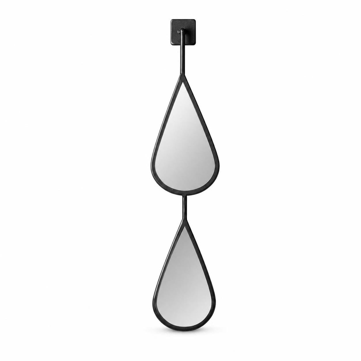 Specchio a Goccia in Metallo Set Specchio Parete Specchio Decorativo Specchio Ingresso Cura Artigianale in Metallo Resistente Estetica Raffinata, Argento, Moderno Semplice