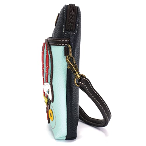 CHALA Cell Phone Crossbody Purse-Women PU Leather/Canvas Multicolor Handbag with Adjustable Strap - Shih Tzu - brown - dark brown4