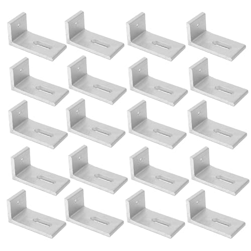 L Foot Solar Mount,Aluminum Alloy Photovoltaic Solar Panel Mounting L Brackets for Roof PV System Waterproof & Weather Proof,Strong Load (20PCS)