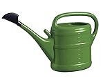 Unibos | 10L Green Plastic Watering Can With Black Rose Head For Vegetable Patches & Large Plants (Green)
